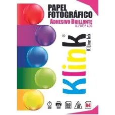 50 Hojas Papel Fotografico Glossy Adhesivo 135g Klink A4 Blanco