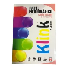 Papel Fotografico Satin Lustre 270g Con 50 Hojas Klink Blanco